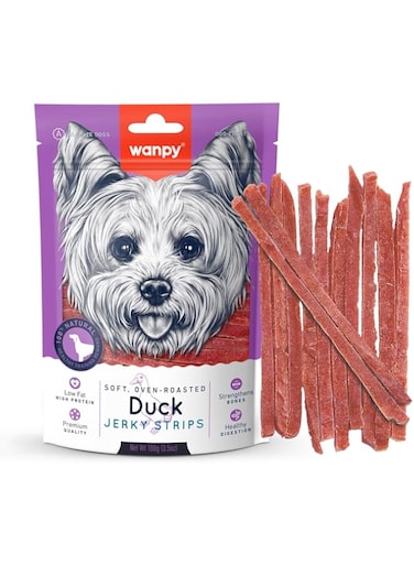 Wanpy Soft Duck Jerky Strips Dog Treats 100g