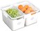 Divided Snack Organizer with Lid &acirc;&euro;&ldquo; Clear Charcuterie Container with Handle, Portable Food Storage Box for Fruits, Vegetables, Candy, and Snacks Dispenser - 2 Portions