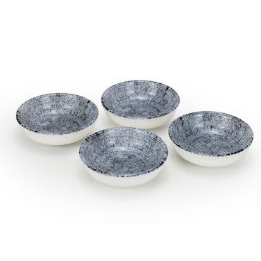 Edessa Ceramic Ginko 10.5Cm Round Snack Bowl, Multicolor (Set of 4)
