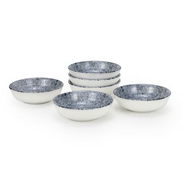 Edessa Ceramic Ginko 10.5Cm Round Snack Bowl, Multicolor (Set of 6)