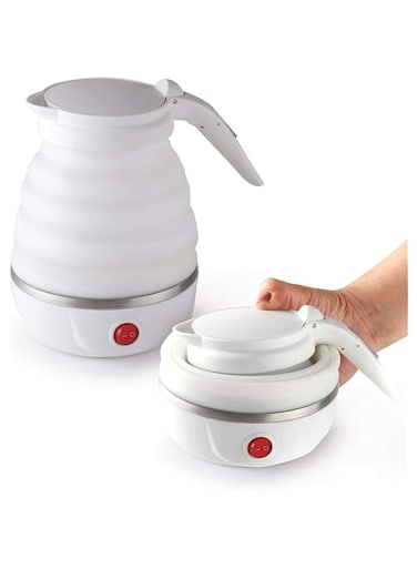 MISBAH Travel Foldable Fast Boiling Portable Electric Kettle - 220V -600ML for Most Travel and Home &amp; Office Use (White)