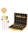 24pcs Minimalist Metal Stainless Steel Wedding Party Wedding Supplies Knife Folk Spoon Forks Dinnerware Set