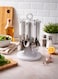 24-Piece Stainless Steel Cutlery Set with Stand Portable Spoon Fork Knife &amp; Teaspoon Flatware Set with Polypropylene Handles, Cutlery Holder Organizer for Home, Ramadan Iftar, Outdoor Picnic, Dinner Parties &amp; Gatherings