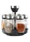 6 Jar Revolving Countertop Spice Rack, Glass Spice Organizing Jars for Kitchen Orgainzer and Storage, Kitchen Rotating Spice Rack for Herbs, Salt, Spices