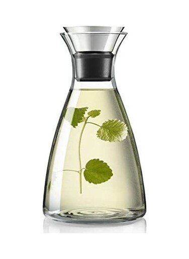 1600 ML Borosilicate Glass Water Carafe with Stainless Steel Flow Lid clear