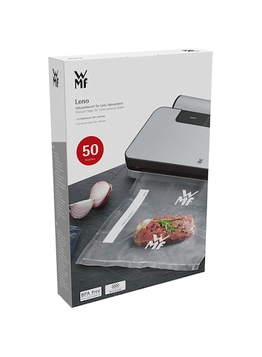 WMF Lono Vacuum Sealer Bags Pack of 50, 20 x 30 cm, 4 Ply Film, Textured/Smooth Side, BPA-Free, Transparent