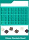 Chocolate Mould, 40 Cavity Square Baking Mould, 3D Silicone Baking Pan for Homemade Caramels, Hard Candies, Chocolate Truffles, Keto Fat Bombs, Fudge, DIY Jelly, Pralines, Green