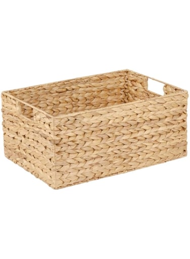 Homesmiths Natural Water Hyacinth Small Storage Bins 33.6 x 23 x 15 cm