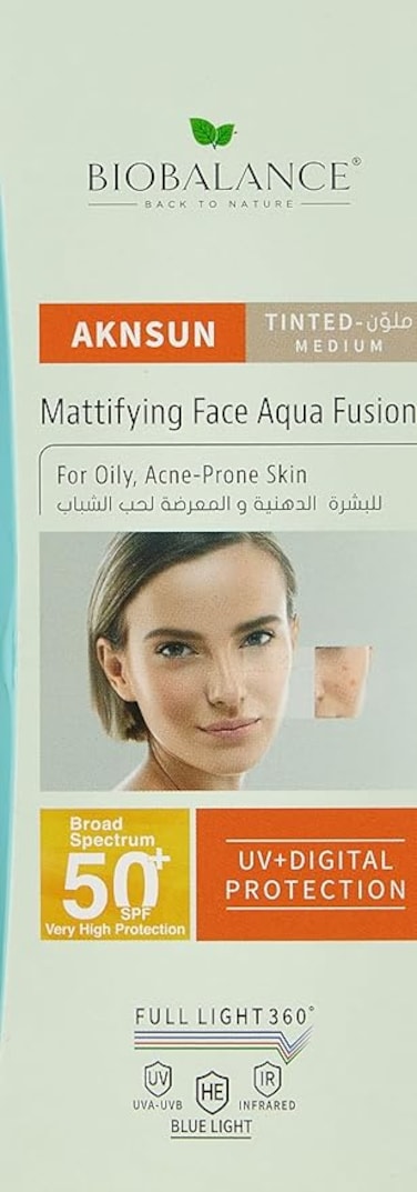 BioBalance AknSun Tinted Mattifying Face Aqua Fusion SPF 50, Medium, 40 ml