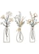 Metal Flowers Wall Arts, Rustic Farmhouse Decor Beige Minimalist Flower Wall Decors for Living room Bathroom Bedroom Dining Room, Housewarming Gifts, 3 Pieces, Beige Gold
