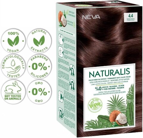 NEVA&nbsp;Naturalis Permanent Hair Color, Vegan,100% Gray Coverage, Organic, No Harmful Chemicals, Ammonia Free, Long-Lasting - INTENSE ASH BLONDE - 7.11