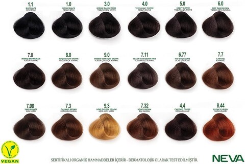 NEVA&nbsp;Naturalis Permanent Hair Color, Vegan,100% Gray Coverage, Organic, No Harmful Chemicals, Ammonia Free, Long-Lasting - INTENSE ASH BLONDE - 7.11