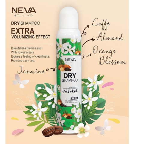 Neva Styling Dry Shampoo Extra Volumizing Effect Oriental Coffee, Almond, Jasmine, Orange &amp; Blossom, 200ml