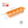 Herevin Polypropylene 4 Hole Diamond Ice Cube Tray, BPA Free Plastic Diamond Ice Mould for Freezer, Easy Release Large Ice Cubes for Drinks, Cocktails, Whisky &amp; Home Use &ndash; Assorted (Green/Orange)