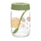 Herevin 370ml Glass Spice Jar with Decorative PP Green Lid and Spoon Botanic, Transparent