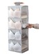 4-Shelf Hanging Closet Organizer Grey 80x30x22cm