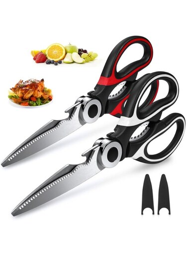 2Pcs Kitchen Scissor ,Heavy Duty Kitchen Raptor Meat Shears,Stainless Steel Multi-function Scissors For Food,Chicken,Poultry, Fish, Pizza,Herbs