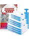 9-Pack Reusable Vacuum Storage Bags With Travel Hand Pump White/Blue 80x100cm