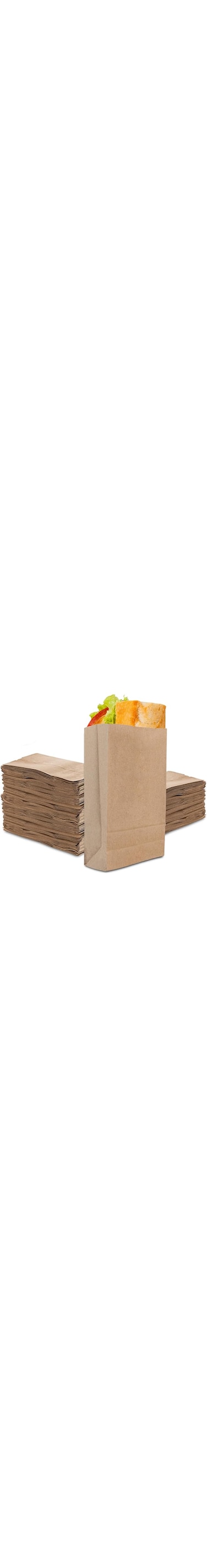 KASTWAVE 50 Pcs Kraft Brown Paper Bags - Small Kraft Brown Paper Bags for Packing Lunch - Blank Kraft Brown Paper Bags for Arts &amp; Crafts Projects (18 * 10 * 5.5 cm)