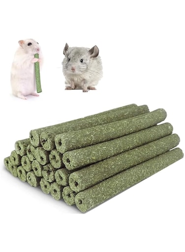 Timothy Hay Sticks, Natural Grass Chew Sticks Toys for Rabbits Guinea Hamster Chinchilla Gerbil and Other Small Animals（30Pcs）