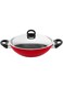 Prestige Classique Metal 26 CM Wok Kadai Non Stick Coating Safe &amp; Comfort Handling Lightweight &amp; Sturdy Construction-Red