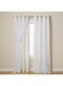 TOWN &amp; COUNTRY LUXE Exclusive Home Catarina Layered Solid Room Darkening Blackout and Sheer Grommet Top Curtain Panel Pair, 52"x84", Vanilla