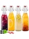 Premify 4 Pack Flip Top Glass Bottles with Airtight Stopper Lids 1 Liter/32oz &ndash; Clear Glass Brewing Bottle for Fermentation, Kombucha, Kefir,Oil, Water, Milk, Soda and Vinegar