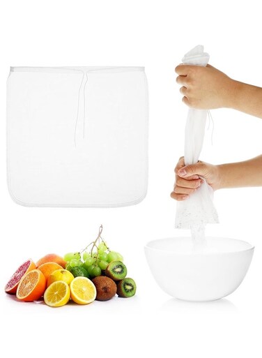 Pack Nylon Nut Milk Bag 12&Atilde;&mdash;12 Inches Fine Mesh Cheese Cloth Multiple Usage Reusable for Straining Fruit Juice Coffee Tofu Greek Yogurt Tea