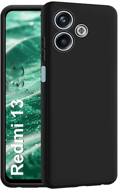 Silicone Case for Xiaomi Redmi 13 4G / Xiaomi Poco M6 4G, Liquid Gel Rubber Bumper Case with Soft Microfiber Lining Cushion Slim Hard Shell Shockproof Protective Cover for Redmi 13 / Poco M6 (Black)