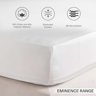 Home Eminence Living 3-piece Full Fitted Sheet Set 120x200+33cm - White