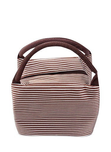 Simple Striped Lunch Bags ,Reusable Portable Lunch Cooler Oxford Cloth Tote Holder,Insulated Food Box Storage for Picnic Office Beach Office