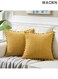 Pack of 2 Mustard Yellow Fall Decorative Throw Pillow Covers , suitable for Living Room Couch Bedroom , Soft Corduroy Solid Square Cushion Case 45x45 cm , Soft and comfortable, skin friendly and breathable , Boho Home Decor , yellow .