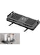 Joyzzz Shower Caddy Shelf, Adjustable Shower Caddy with Stainless Steel, Shower Rod Tray with Hanging Hooks, No Drilling Lifting Rod Shower Head Holder, Suitable for Round Tube 22-25mm Shower Pole