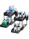 Tier Under Cabinet Sliding Basket Organizer - Black Multi-Purpose Storage Shelf for Kitchen Bathroom Under Sink Office