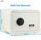 Safe Box with Biometric Fingerprint Lock, A4 Document Size Safety Deposit Box for Home Office Shop RB25QC9 (25x35x28cm) Warm Grey
