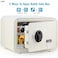 Safe Box with Biometric Fingerprint Lock, A4 Document Size Safety Deposit Box for Home Office Shop RB25QC9 (25x35x28cm) Warm Grey