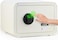 Safe Box with Biometric Fingerprint Lock, A4 Document Size Safety Deposit Box for Home Office Shop RB25QC9 (25x35x28cm) Warm Grey