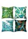 Nordic Style Pillowcase Set Green Leaf Pattern Pillowcase Peach Skin Pillow Case for Home Decoration Sofa Pillow Case 17.3 x 17.3 Inches