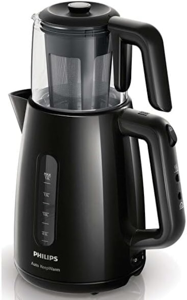 Philips HD7301/00 Tea Maker, 1.9 L Capacity, 360&ordm; Rotating Base, Cable Winder, Black