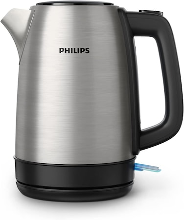 Philips Daily Metal Kettle, 1.7 Liters Capacity, 2200 Watts, Silver/Black, HD9350/92