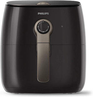 PHILIPS Premium Air Fryer with Rapid Air Technology for Healthy Cooking, 90 Percent Less Oil, 1500 W, Black/Brown - HD9721/11