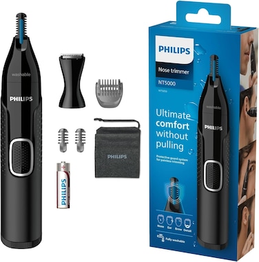 Philips Series NT5650/16 5000 Battery-Operated Nose, Ear and Eyebrow Trimmer, Black (Pack of 1)