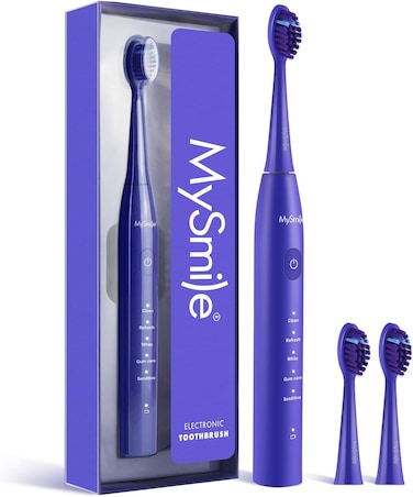 MySmile DY156 Electric Toothbrush for Adults, Rechargeable Sonic Battery Toothbrush Portable with 3 Brush Heads, 2 Mins 5 Modes Smart Timer, 45000VPM, One Charge for 60 Days
BLUE