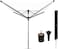 Brabantia Lift-O-Matic Advance Rotary Washing Line, 60m, 4 Arms, Metallic Grey, Height Adjustable Outdoor Clothes Dryer with Ground Spike, Cover &amp; Peg Bag