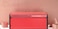 Brabantia Fall Front Bread Bin Passion Red, 46.5 x 25 x 18.7 cm, Steel Bread Storage Box with Magnetic Front Lid