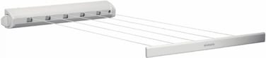 Brabantia Retractable Indoor Washing Line White, 22m Drying Length, Wall-Mounted Pull-Out Clothes Line