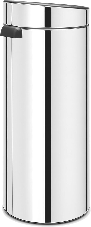 Brabantia Touch Trash Can New 30L &ndash; Brilliant Steel Kitchen Waste Bin