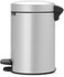 Brabantia Step Trash Can with Plastic Inner Bucket, 3 L, Metallic Grey
