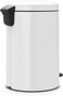 Brabantia NewIcon Pedal Bin 20 L White &ndash; Step Trash Can with Plastic Inner Bucket