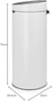 Brabantia Touch Bin New 30L Trash Can &ndash; White Kitchen Waste Bin